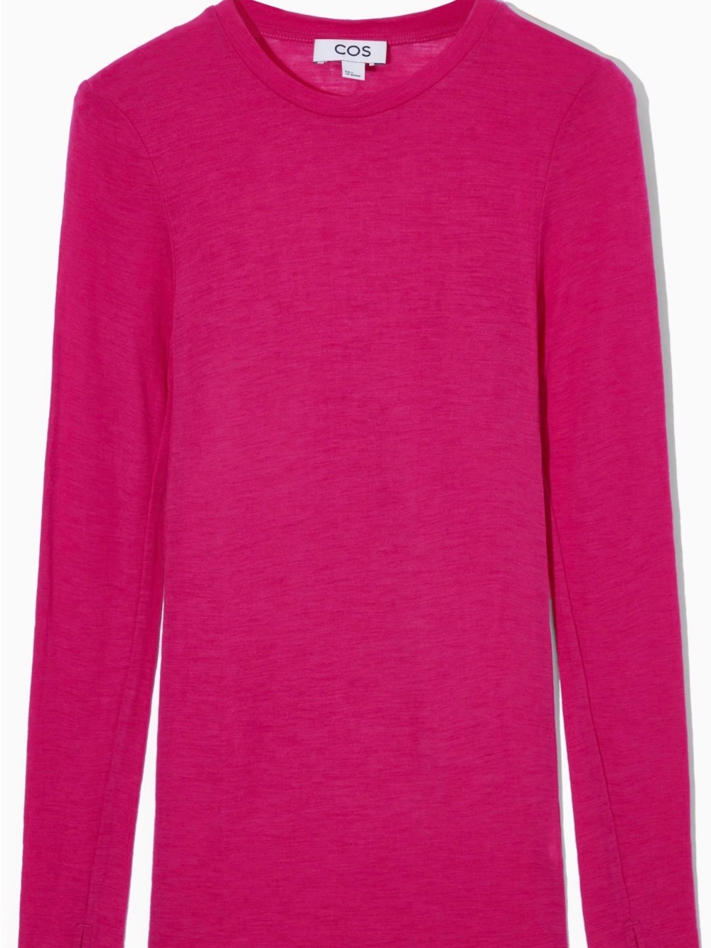 COS Fuchsia Slim Long-Sleeve Crewneck Top